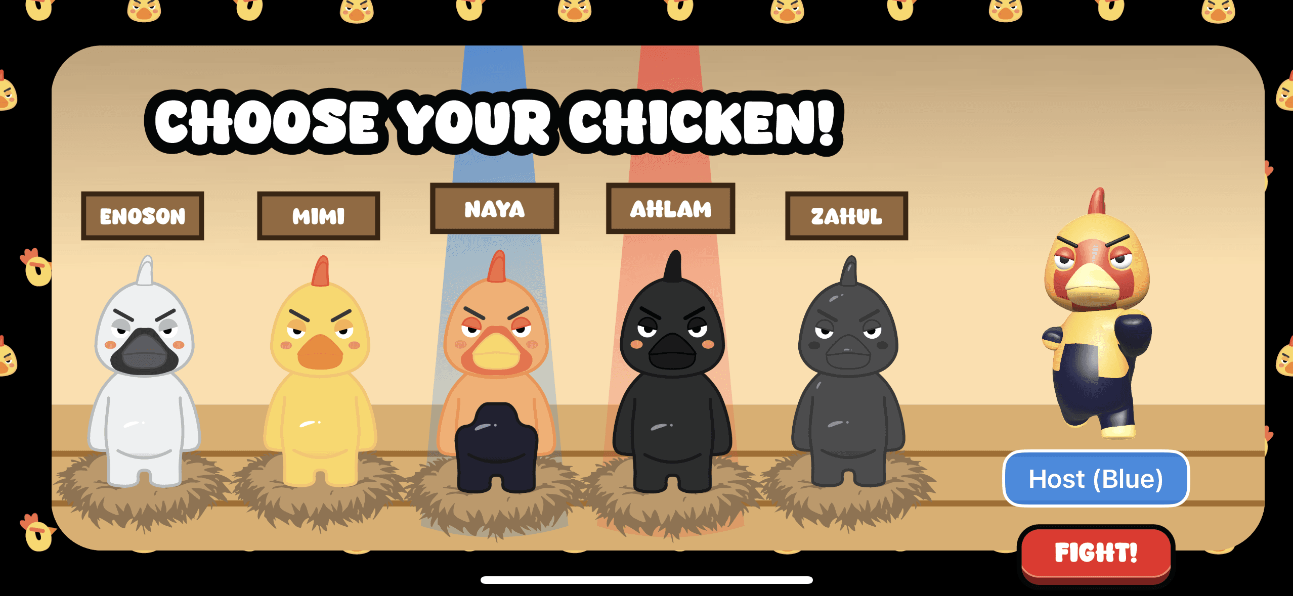 Bird Box chicken selection screen